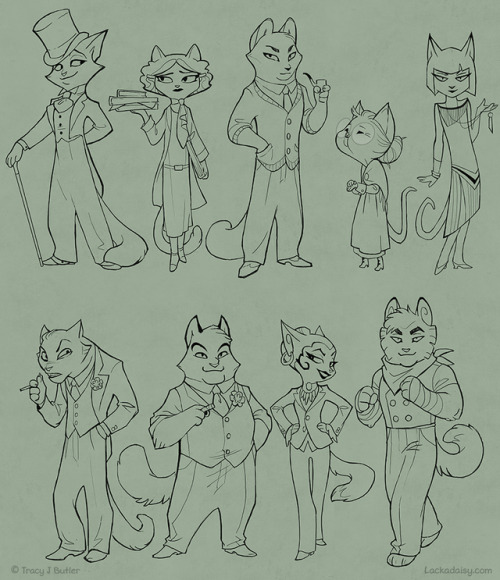 lackadaisycats:Lackadaisy characters, somewhat toonified.This was sort of a challenge for myself to 