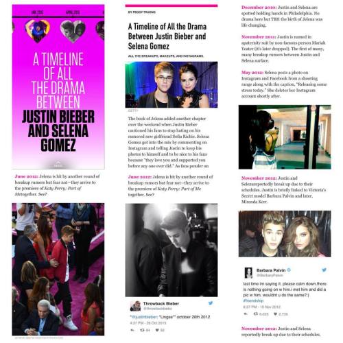 Justin Bieber and Selena Gomez via Cosmopolitan&rsquo;s Snapchat about A Timeline Of All The Dra