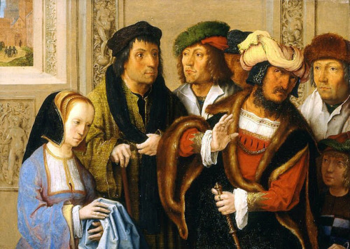 &ldquo;Potiphar&rsquo;s wife shows him Josef&rsquo;s cloak&rdquo;  Lucas van der Leyden, 1512