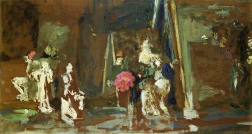 Statuettes on the Mantlepiece, 1909, Edouard VuillardMedium: oil,board