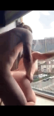 He Insisted To Fuck Her In Front Of The Window. She Said YES! I Stay Quiet.