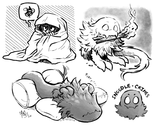 XD some more doodles of this little cursed gremlinHe’s extra grumpy in the mornings&hellip;