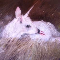 fawnschild:  Wounded Unicorn (july 2015) Oil on canvas   me