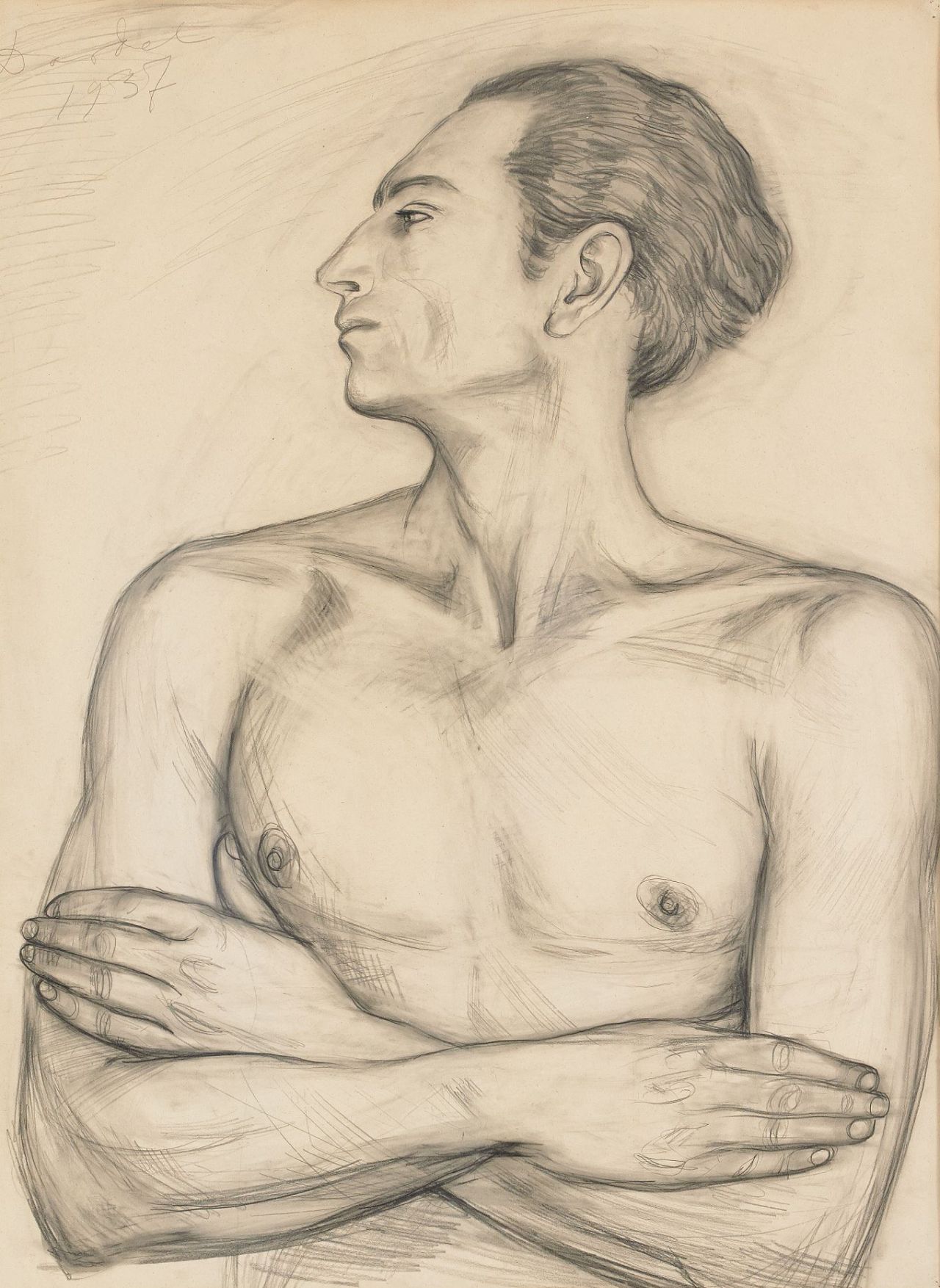 Nils Dardel (Swedish, 1888-1943), Sicilianaren [Sicilian], 1937. Pencil on paper,