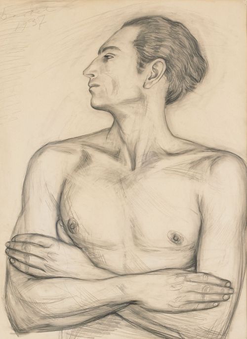 Nils Dardel (Swedish, 1888-1943), Sicilianaren [Sicilian], 1937. Pencil on paper, 66 x 49 cm.