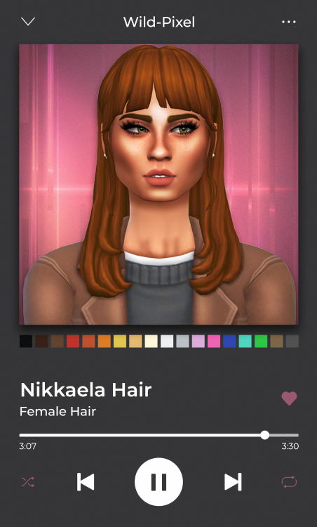 NIKKAELA HAIRI loved this hair but hated the bangs; so I changed them!!Female Teen to elder18 EA col