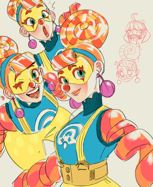 yokimura-art:I like this new clown lady, Lola Pop. Her smile can cure cancer.