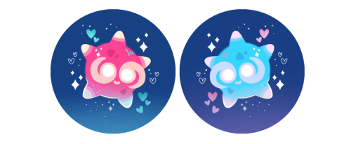 Matching Minior buttons from Pokemon Sun and Moon! They come as a pair and they are available here ♥