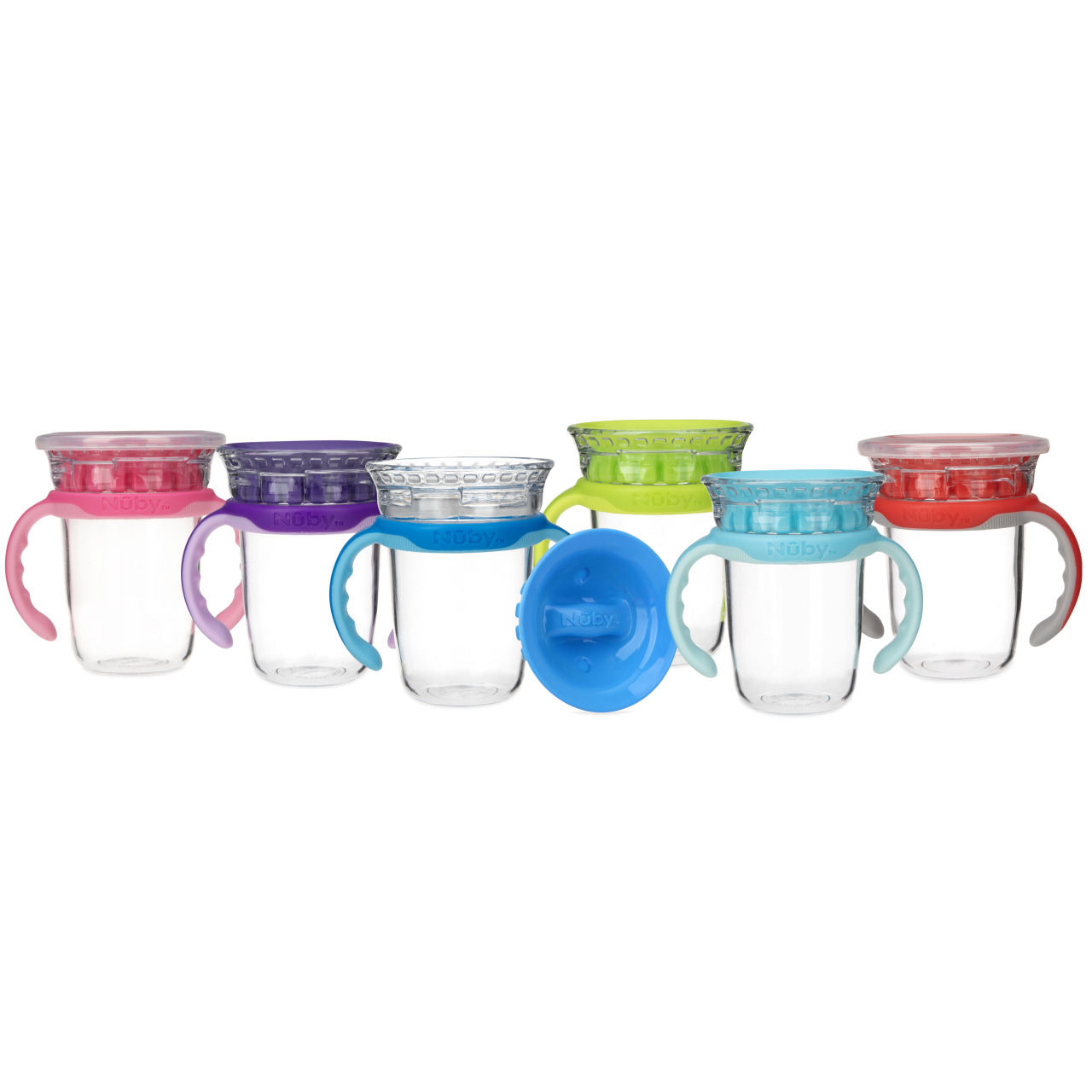 NUBY No-Spill Edge 360 2 Stage Drinking Cup with Removable Handles