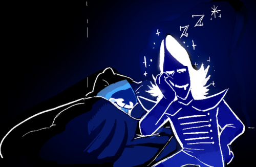 drawloverlala:A doodle about a little headcanon i have, that sometimes Lancer asks Rouxls to stay ne