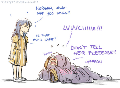 ticcytx:  What mom did just say about playing with her battle coat, Morgan? 
