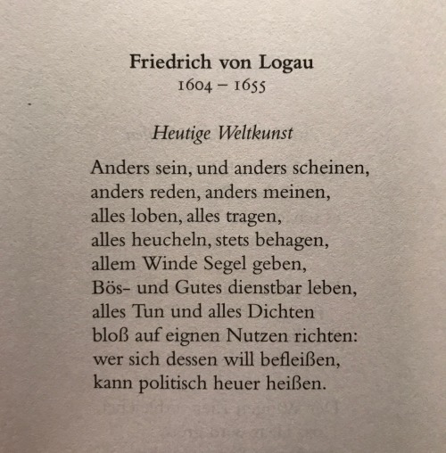 gedichteausderwelt - “Heutige Weltkunst” von Friedrich von Logau