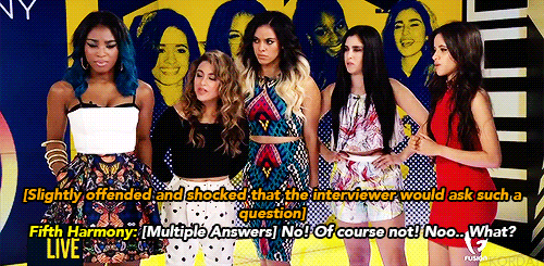 corasparasol:swanloves:korday:Fifth Harmony’s reaction once the interviewer asked them if they