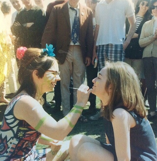 sammaisblog: Hillary Clinton getting her face painted at Wellesley College, 1960s.