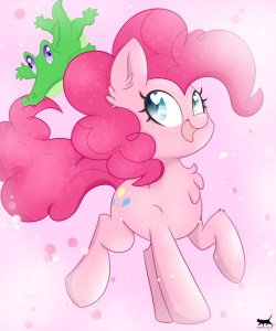 meowjacky: meowjacky:   Yeah I´m back with a new artwork. This time I´ve drawn Pinkie and Gummy. They´re so cute together   :D  Good morning reblog :)  ^w^