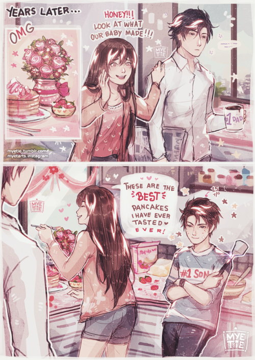 myetie:  MC: Stop teasing him or I’ll smack youTaemin thinks his dad’s gift for MC is better than the one he made ((he doesn’t know that Jumin actually wrote “From Taemin” on the bouquet tag hhahhaha dorks))Years later Taemin was able to make