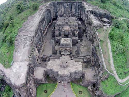 Kailasa Temple in IndiaThis is carved out of a single piece of rock.