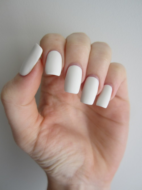 Matte off-white. It’s another colour that I mixed at home. More nails.