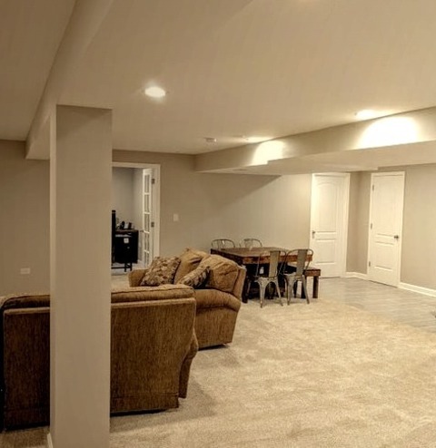 Transitional BasementPicture Of A Large Transitional Basement With A Beige Floor And Carpeting