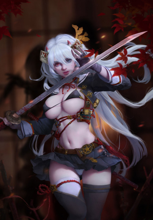Demon Blade  sunmomo 珊 www.artstation.com/artwork/Z1v1N