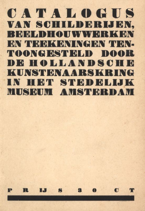 Catalogue of the Stedelijk Museum, 1926. Amsterdam