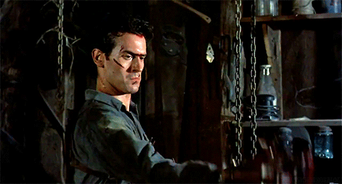 classichorrorblog:  Evil Dead II (1987) Directed by Sam Raimi The lone survivor of an onslaught holds up in a cabin with a group of strangers while the demons continue their attack. 