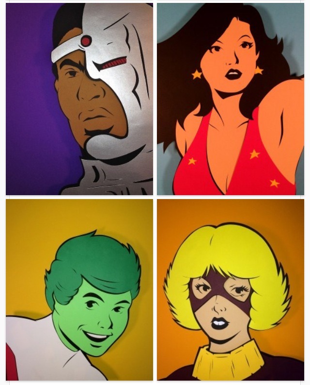 docgold13:  A whole bunch of Teen Titans cut-outs(from right-to-left: Robin, Kid