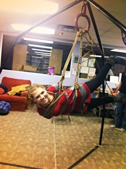 reginarouge:  Baby’s first rope suspension!!!