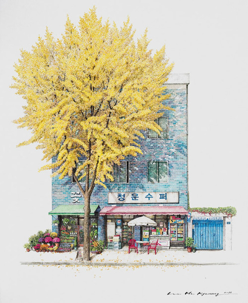 dwnsy: Artist Me Kyeoung Lee Spends 20 Years Sketching South Korea’s Little Convenience Stores