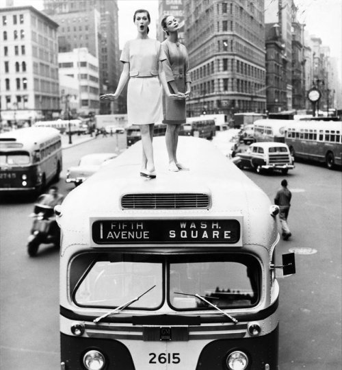 Dovima and Jean Patchett by William Helburn for Harper’s Bazaar; Madison Square, 1958