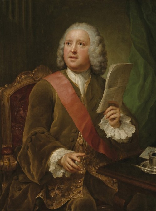history-of-fashion:ab. 1751 Anton Raphael Mengs- Sir Charles Hanbury Williams(Łazienki Palace)
