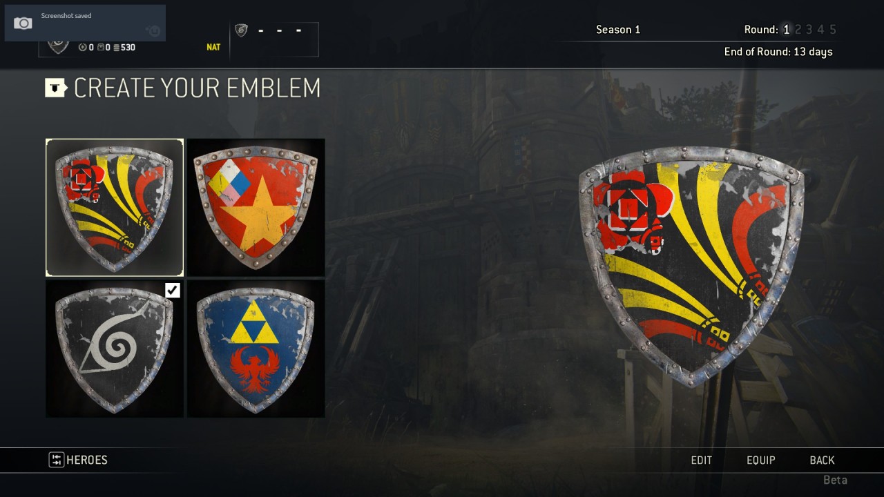 lunaticex: These are my shields/emblems/icons in the For Honor beta.  The bottom