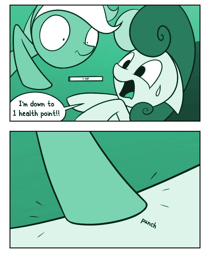 sillylyracomic:   Violent minty unicorn punches sweet and innocent pony to death!