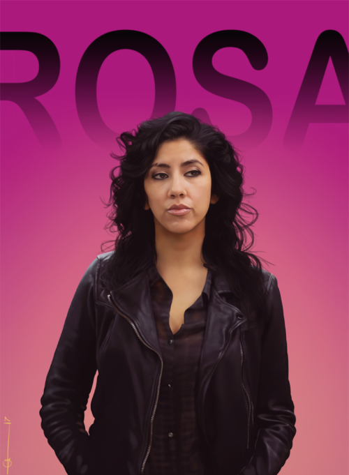 euclase: Rosa, drawn in PS. [Caption: A realistic digital painting of Rosa Diaz from Brooklyn Nine-N