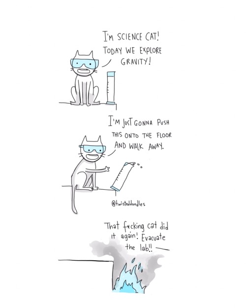 twisteddoodles:For some reason science cat keeps getting funding