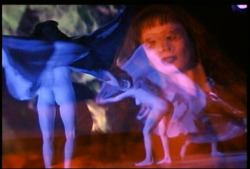 Naked women &ldquo;dressed&quot; with electronically generated colors in Wildfire (2002) from Amy Greenfield, American experimental filmmaker, video artist, performer, poet and writer.