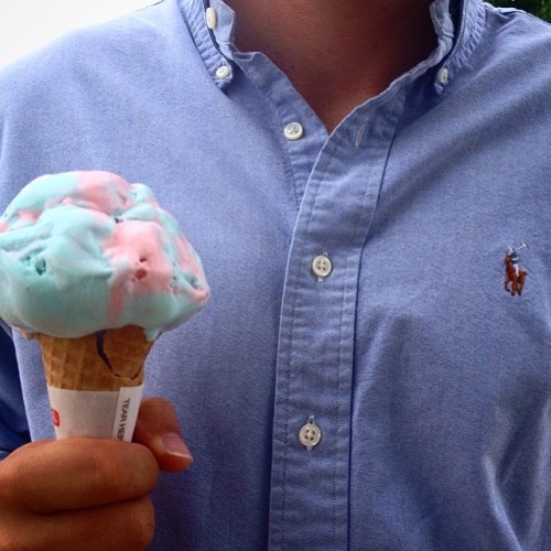 anchoredinnewengland:  You’re never too old for cotton candy ice cream 