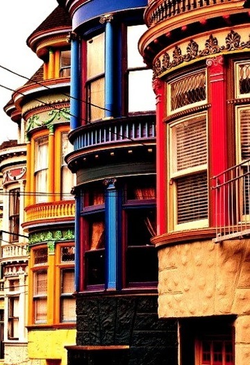 Haight Street Victorian Buildings In San Francisco, USA
