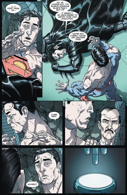 Batman vs. Superman.[from Injustice (2013) #12]