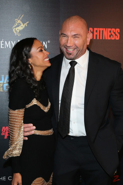 theavengers:    Zoe Saldana and Dave Bautista attend the screening