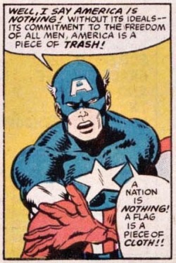 jumpingjacktrash:  the-rain-monster:  I have to agree with the human wearing small wings on his head.   #and this is why i love captain america#in one panel#for the longest fucking time i thought he was basically superman with pirate boots#not having