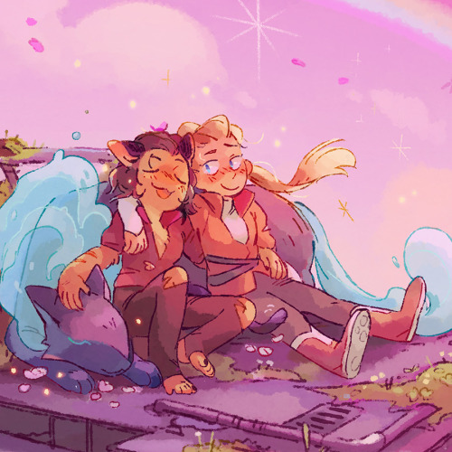 erysium: that happy ending ! inspired by these little matching bgs from the first &amp; last eps