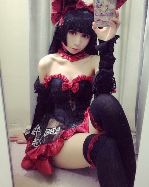 #cosplay #zettairyouiki #japan #anime #stockings #addiction #blackhair #loveit #quierouna #cosplayer