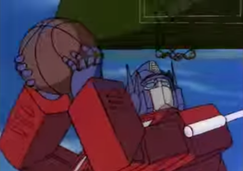 genderoftheday:Today’s Gender of the day is: Optimus Prime playing basketball. 