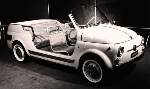 Fiat 500 Jolly, 1957, by Ghia. A beach-car version of the 500 was first shown by Ghia who were overw
