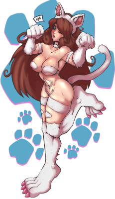 null-max: null-max:  Oc Charlotte Mors cosplayin’ Felicia from Darkstalkers.  Was inspired by a friends stream.   Reblogging due to posting at stupid o'clock.   ;9