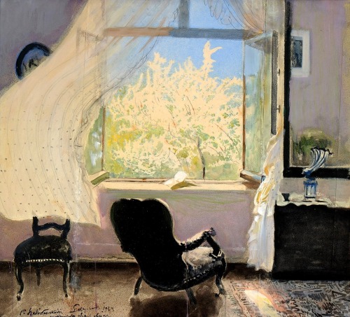 thepolishstufflove:“Spring in w Gościeradz” (1933) by Leon Wyczółkowski (Polish;1852–1936), crayon, 