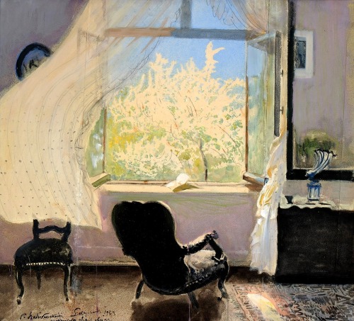 thepolishstufflove: “Spring in w Gościeradz” (1933) by Leon Wyczółkowski (Polish;1852–1936), crayon,