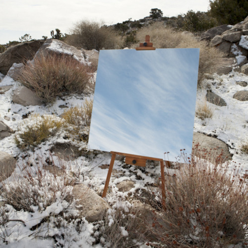 asylum-art: Photographs of Mirrors on Easels that Look Like Paintings in the Desert by Daniel Kukla 