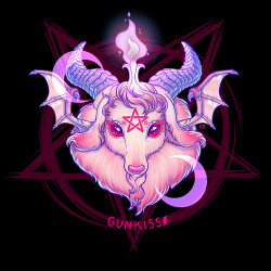 gunkiss:   ♦ Baphomet ♦You can get this as a shirt, sticker, prints etc: On Redbubble ☽ [White] ☆ [Black] ☆ [Mixed] ☾ On Society6 ☽ [White] ☆ [Black] ☆ [Mixed] ☾&amp; On Skreened (trying out this site)Previously posted: CthulhuI